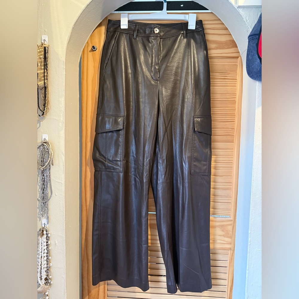 Aritzia Wilfred Bridger Cargo Pants Vegan Leather - Size 8